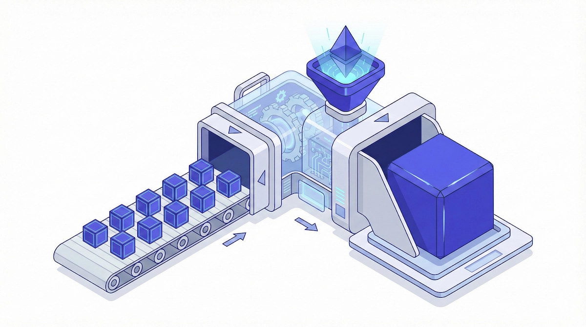 Visuele weergave van een salaris-machine die maanden omzet in een jaarinkomen